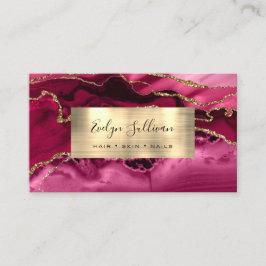 Affärskortet Crimson och Guld Agate Visitkort