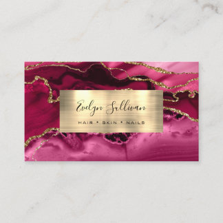 Affärskortet Crimson och Guld Agate Visitkort