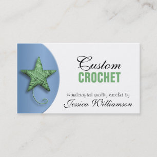 Affärskortet Crochet Star Formade garner Grönt B Visitkort