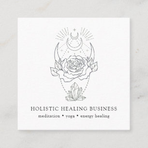 Affärskortet Crystal Energy Healing Hälsa Fyrkantigt Visitkort