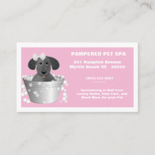 Affärskortet Cute Bathtub Pet Groomer Visitkort