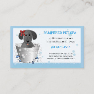 Affärskortet Cute Bathtub Pet Groomer Visitkort