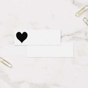 Affärskortet Cute Black Heart Blank Litet Visitkort