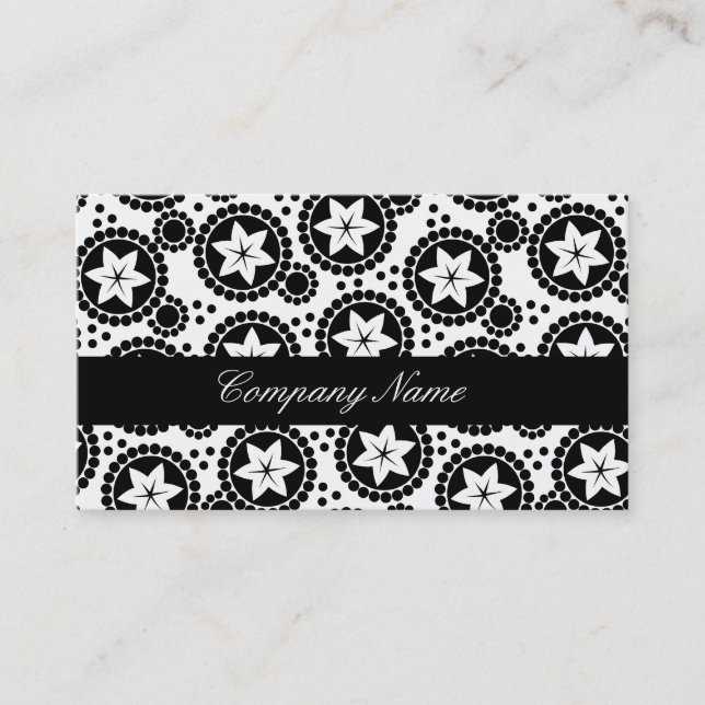 Affärskortet Cute Black white-blommor Visitkort (Framsida)