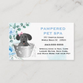 Affärskortet Cute Blommigt Blue Pet Groomer Visitkort