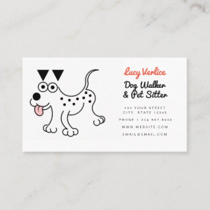 Affärskortet Cute Dalmatian Pet Sitter Dog Walker Visitkort