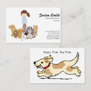 Affärskortet Cute Dog Walker Pet Sitter Visitkort