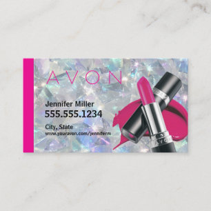 Affärskortet Cute Fushia Glitz Avon Visitkort