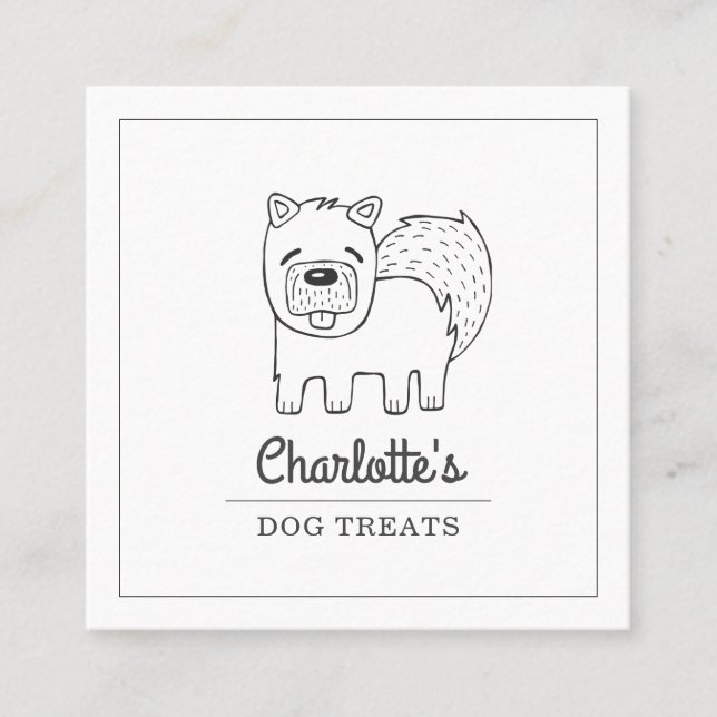 Affärskortet Cute Hund Bakery Fyrkantigt Visitkort (Framsida)