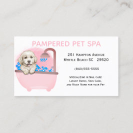 Affärskortet Cute Hund Bath Rosa Pet Groomer Visitkort