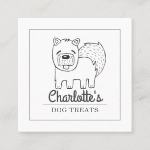 Affärskortet Cute Hund Treats Maker Illustrated Fyrkantigt Visitkort
