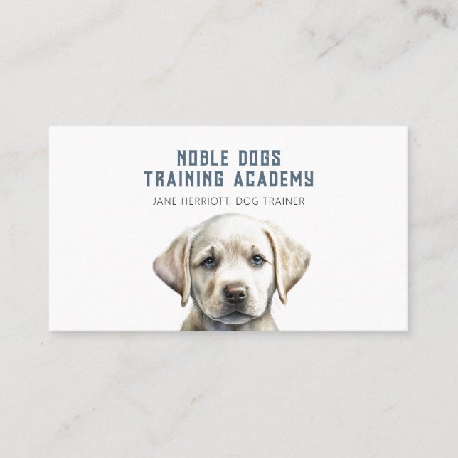 Affärskortet Cute Illustrated Puppy Hund Trainer Visitkort (Framsida)