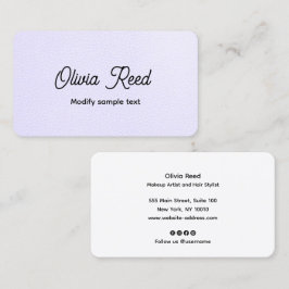 Affärskortet Cute Lavender-läderskript Visitkort