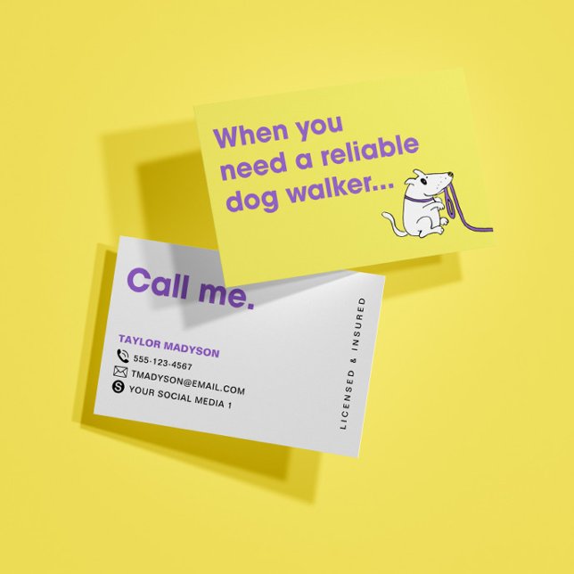 Affärskortet Cute Modern Dog Walker Pet Sitter Visitkort (Skapare uppladdad)