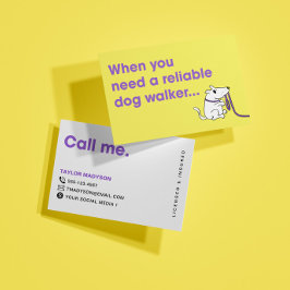 Affärskortet Cute Modern Dog Walker Pet Sitter Visitkort