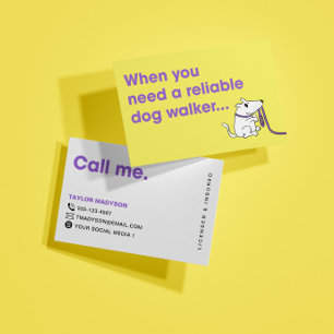 Affärskortet Cute Modern Dog Walker Pet Sitter Visitkort