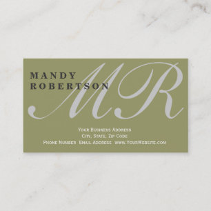 Affärskortet Cute Monogram Insida Designer Visitkort