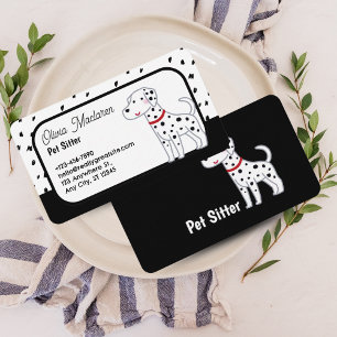 Affärskortet Cute Pet-plats - svartvitt Visitkort