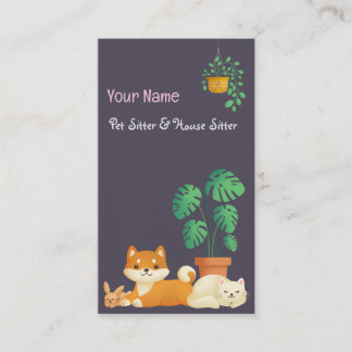 Affärskortet Cute Pet Sitter/House Sitter Visitkort
