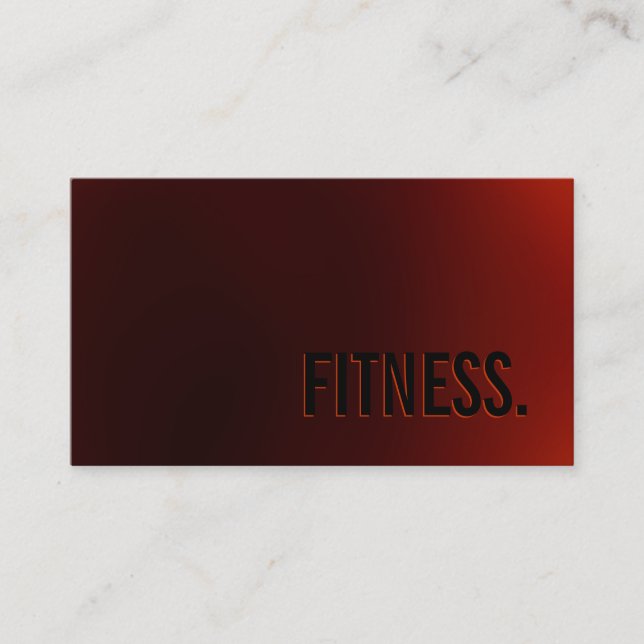 Affärskortet Cute Plain Red Black Fitness Visitkort (Framsida)