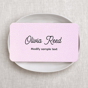 Affärskortet Cute Rosa Leather Script Visitkort
