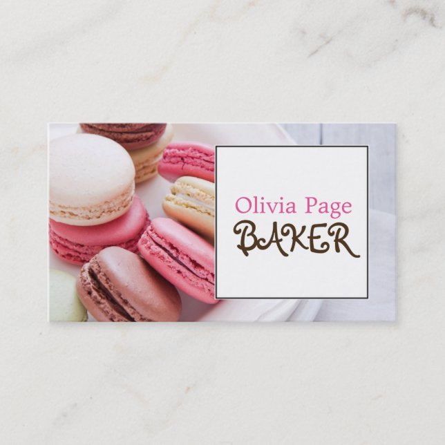 Affärskortet Cute Rosa Sweets Bakery Visitkort (Framsida)