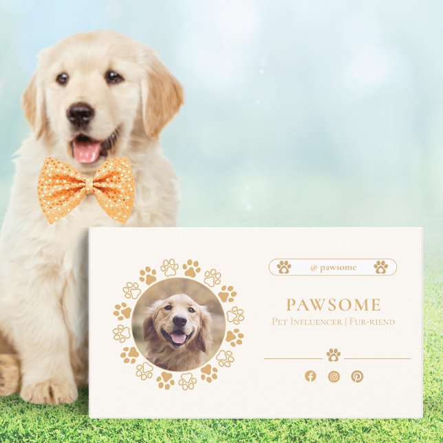 Affärskortet Cute Social Media Pet Influencer Infl Visitkort (Skapare uppladdad)