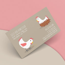 Affärskortet Cute Tecknad Chicken Hen Visitkort
