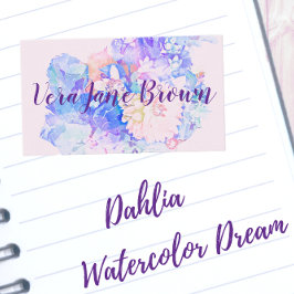 Affärskortet Dahlia Bouquet Watercolor Visitkort