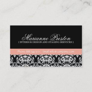 Affärskortet Damask Insida Designer Visitkort