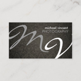 Affärskortet Damask Monogram Photograf Visitkort