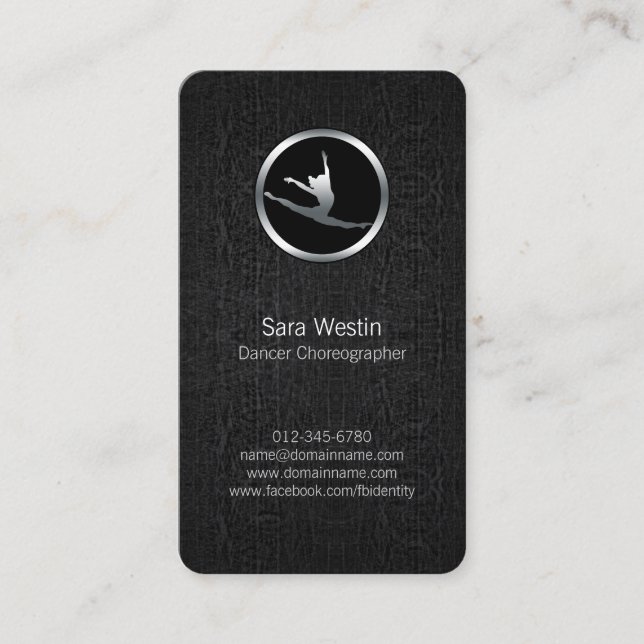 Affärskortet Dancer Choreographer Chrome Dancer Visitkort (Framsida)
