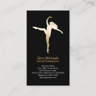 Affärskortet Dancer Guld Silhouette Dancer Visitkort