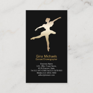 Affärskortet Dancer Guld Silhouette Dancer Visitkort