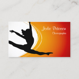 Affärskortet Dancer Jette Leap Silhouette Orange Visitkort