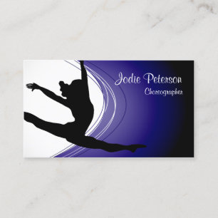 Affärskortet Dancer Jette Leap Silhouette Violet Visitkort