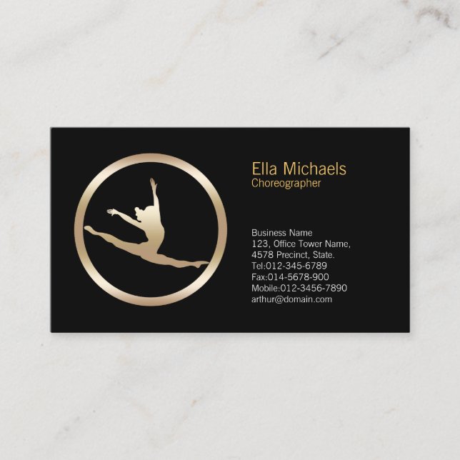 Affärskortet Dancer Leap Icon Dancer Visitkort (Framsida)