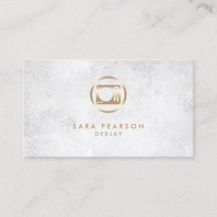 Affärskortet Deejay Guld Turntable Icon Visitkort