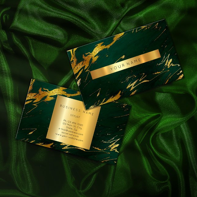 Affärskortet Deep Grönt Guld Marble Vip Visitkort (Skapare uppladdad)