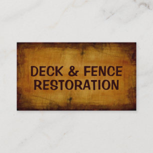 Affärskortet Dekk and Fence Restoration Antique Visitkort