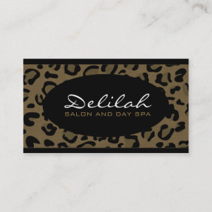 Affärskortet Delilah Leopard Print Black Chic Visitkort