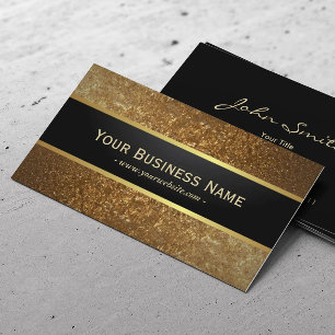 Affärskortet Deluxe Golden Glitter Mörk Metallic Visitkort