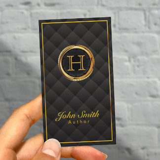 Affärskortet Deluxe Guld Monogram Author Visitkort