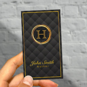 Affärskortet Deluxe Guld Monogram författare Visitkort