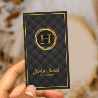 Affärskortet Deluxe Guld Monogram Life Coach Visitkort