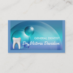 Affärskortet Dentist Blue Bubble Design Visitkort