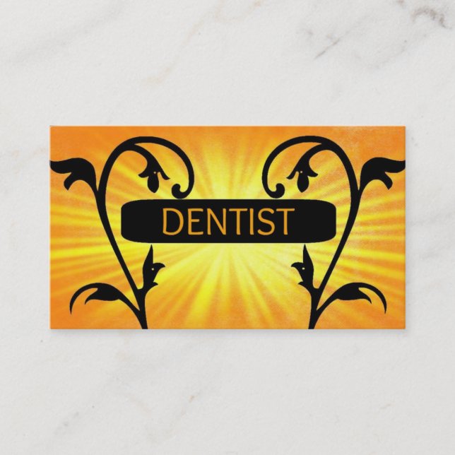 Affärskortet Dentist Sol Damask Visitkort (Framsida)