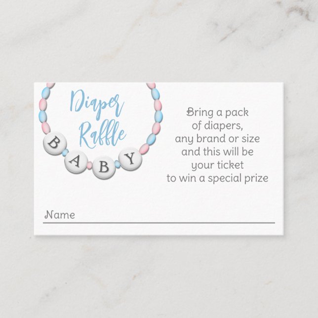 Affärskortet Diaper Raffle Baby Shower Visitkort (Framsida)