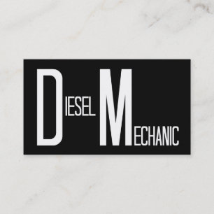 Affärskortet Diesel Mechanic Black Simple Visitkort