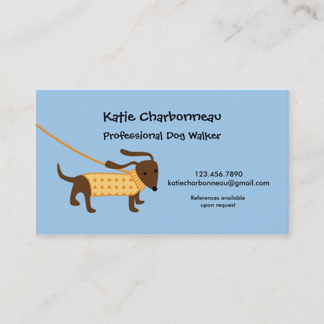 Affärskortet Dog Walker Visitkort (Framsida)